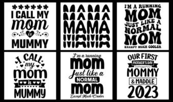 mamma svg t skjorta design bunt, mamma svg t skjorta design för skriva ut på efterfrågan vektor