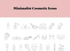 minimalistisk kosmetisk ikon uppsättning vektor