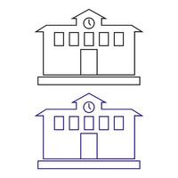Schule auf weißem Hintergrund eingestellt vektor