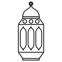 Ramadan Laterne schwarz Gliederung Stil Symbol vektor