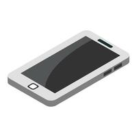isometrisches Smartphone auf weißem Hintergrund eingestellt vektor
