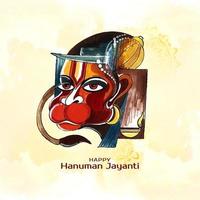 schön glücklich Hanuman Jayanti indisch mythologisch Festival Karte vektor