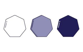 heptagon geometri form vektor ikon