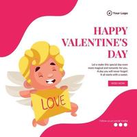 glücklich Valentinsgrüße Tag Feier Banner Design Vorlage vektor