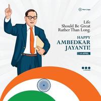 baner design av Lycklig ambedkar jayanti mall vektor