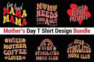 Mutter Tag T-Shirt Design bündeln vektor