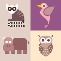 Tiere Fisch und Vögel bündeln von Vektor Symbole