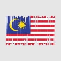 Pinselvektor der malaysischen Flagge vektor