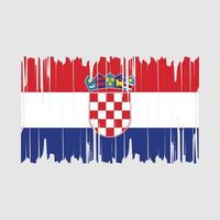 kroatien flagga borsta vektor
