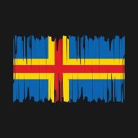 Aland-Inseln-Flagge-Pinsel-Vektor vektor