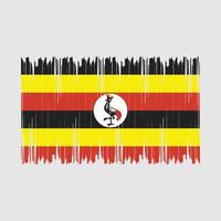 Uganda-Flagge-Pinsel-Vektor-Illustration vektor