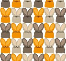 Kinder- Hintergrund mit bunt Hasen. Gelb, grau und braun Hase. Ostern Muster. horizontal und Vertikale Hase vektor