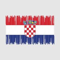 kroatien flagge pinsel vektor illustration