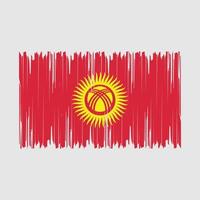 kirgisistan-flaggenpinsel-vektorillustration vektor