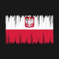 Polen-Flaggenpinsel-Vektorillustration vektor