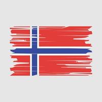 Pinselvektor mit Norwegen-Flagge vektor