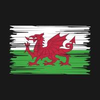 wales flagga borsta vektor