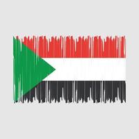 sudan flagga borsta vektor illustration
