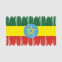 Äthiopien-Flaggenpinsel-Vektorillustration vektor