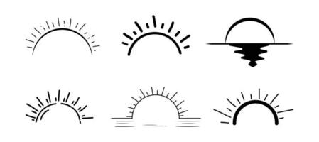 Sonnenuntergang und Sonnenaufgang svg Silhouette bündeln vektor