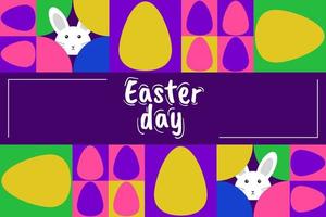glücklich Ostern Tag, modern Stil abstrakt Muster Banner oder Poster Design, mit Hase und Ei gestalten Dekoration vektor