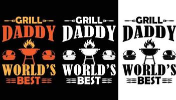 kreativ grill pappa världar bäst t-shirt design vektor