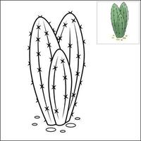 färg bok för barn kaktus vektor