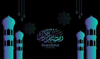 illustration vektor grafisk av ramadan kareem bakgrund är åtföljs förbi bilder av moskéer och lyktor, lämplig för bakgrunder, mallar, kort, etc