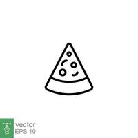 Pizza Scheibe Linie Symbol. einfach Gliederung Stil. Pizza, schnell Essen, Müll Essen, nehmen Weg, Küche, Restaurant Konzept. Vektor Illustration isoliert auf Weiß Hintergrund. eps 10.