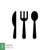 Besteck Symbol. einfach solide Stil. Besteck, Löffel, Gabel, Steak Messer, Platte, Restaurant Konzept. schwarz Silhouette, Glyphe Symbol. Vektor Illustration isoliert auf Weiß Hintergrund. eps 10.