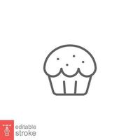 Cupcake Symbol. einfach Gliederung Stil. Bäckerei, Kuchen, Nachtisch, Muffin, Küche, Restaurant Konzept. dünn Linie Symbol. Vektor Illustration isoliert auf Weiß Hintergrund. editierbar Schlaganfall eps 10.