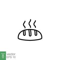 frisch Brot Laib Symbol. dünn Linie Bäckerei Symbol. einfach Gliederung Stil. heiß, süss, Küche, Essen Restaurant Konzept. Vektor Illustration isoliert auf Weiß Hintergrund. eps 10.