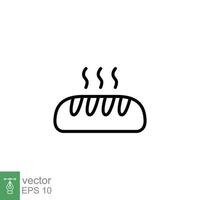 frisch Brot Laib Symbol. dünn Linie Bäckerei Symbol. einfach Gliederung Stil. heiß, süss, Küche, Essen Restaurant Konzept. Vektor Illustration isoliert auf Weiß Hintergrund. eps 10.