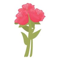 Rhododendron Botanik Symbol Karikatur Vektor. Blume Pflanze vektor