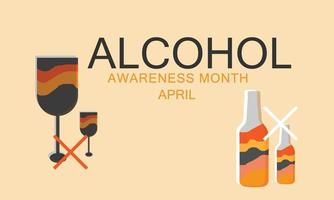 April ist Alkohol Bewusstsein Monat. Vorlage zum Hintergrund, Banner, Karte, Poster vektor