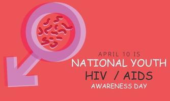 National Jugend hiv - - AIDS Bewusstsein Tag. Vorlage zum Hintergrund, Banner, Karte, Poster vektor