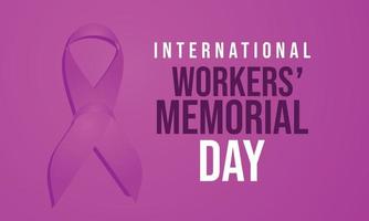 internationell arbetare minnesmärke dag. mall för bakgrund, baner, kort, affisch vektor