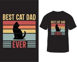 Beste Katze Papa je Vektor T-Shirt Design kostenlos herunterladen