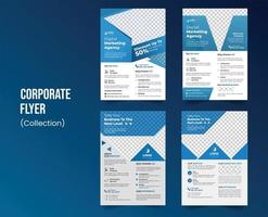 PR flygblad packa, företags- flygblad mall design samling med minimal bakgrund i blå och vit tema över abstrakt geometrisk mönster. vektor
