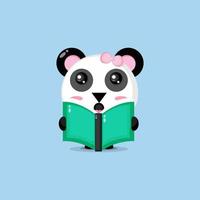 süßer Panda liest ein Buch vektor