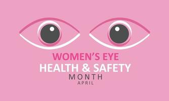 April ist Damen Auge Gesundheit und Sicherheit Monat. Vorlage zum Hintergrund, Banner, Karte, Poster vektor