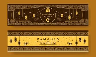 Vektor Ramadan kareem Banner Hintergrund Arabisch eid Design braun Stil