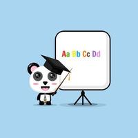 süßer Panda wird Lehrer vektor