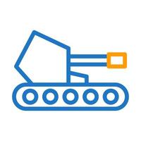 Panzer Symbol duocolor Blau Orange Stil Militär- Illustration Vektor Heer Element und Symbol perfekt.