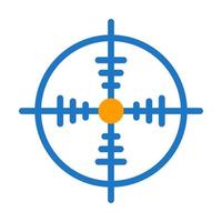 Ziel Symbol Duotone Blau Orange Stil Militär- Illustration Vektor Heer Element und Symbol perfekt.