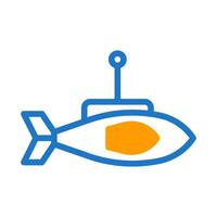 U-Boot Symbol Duotone Blau Orange Stil Militär- Illustration Vektor Heer Element und Symbol perfekt.