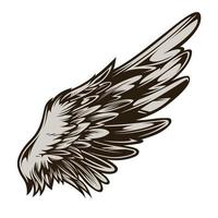 ritad för hand vinge vektor illustration i tatuering stil