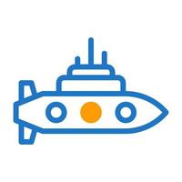 u-båt ikon duotone blå orange stil militär illustration vektor armén element och symbol perfekt.