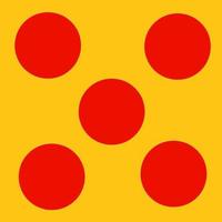 Illustration von Würfel oder Domino Karten. abstrakt Design. einfach Design. rot Sonne im ein Gelb Himmel. vektor