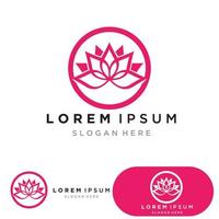 Yoga-Logo-Design-Lager. menschliche Meditation in Lotusblüten-Vektorillustration vektor